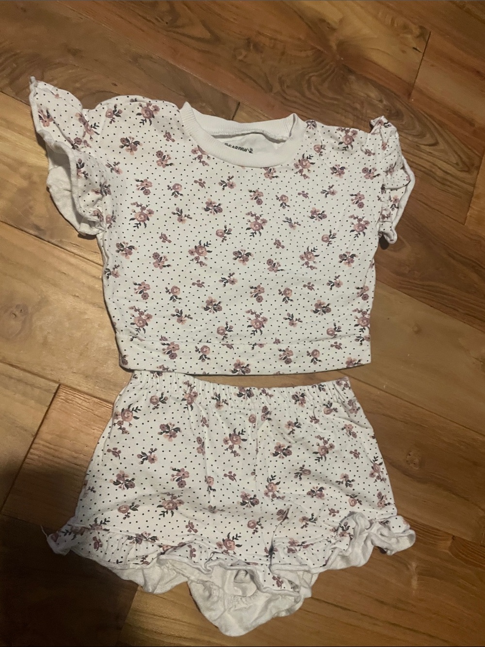 BearPaw White Floral Dot Kids Matching Set